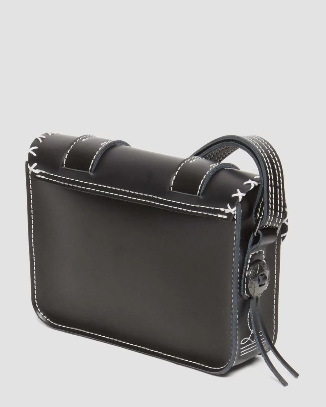 Dr. Martens BORSA A TRACOLLA IN PELLE CON CUCITURE A CONTRASTO 18 CM