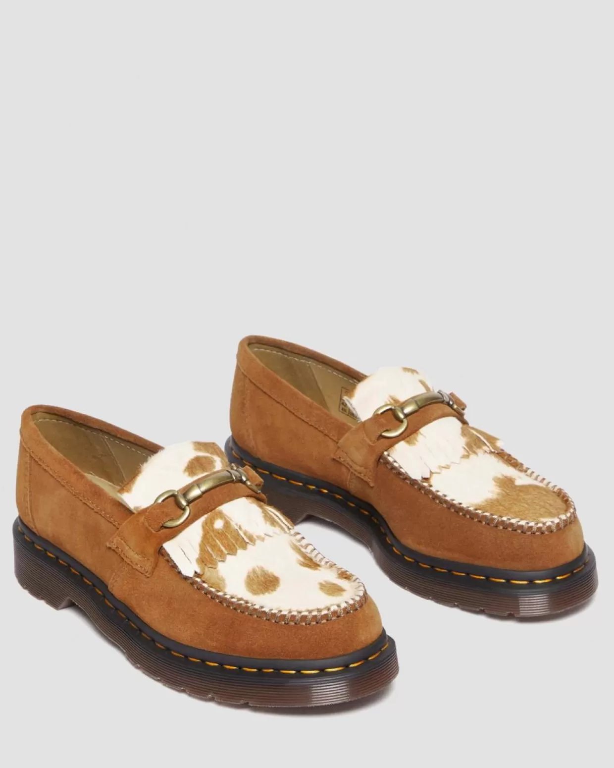 WOMENS Dr. Martens Mocassini Adrian Snaffle in camoscio con stampa maculata in pelo