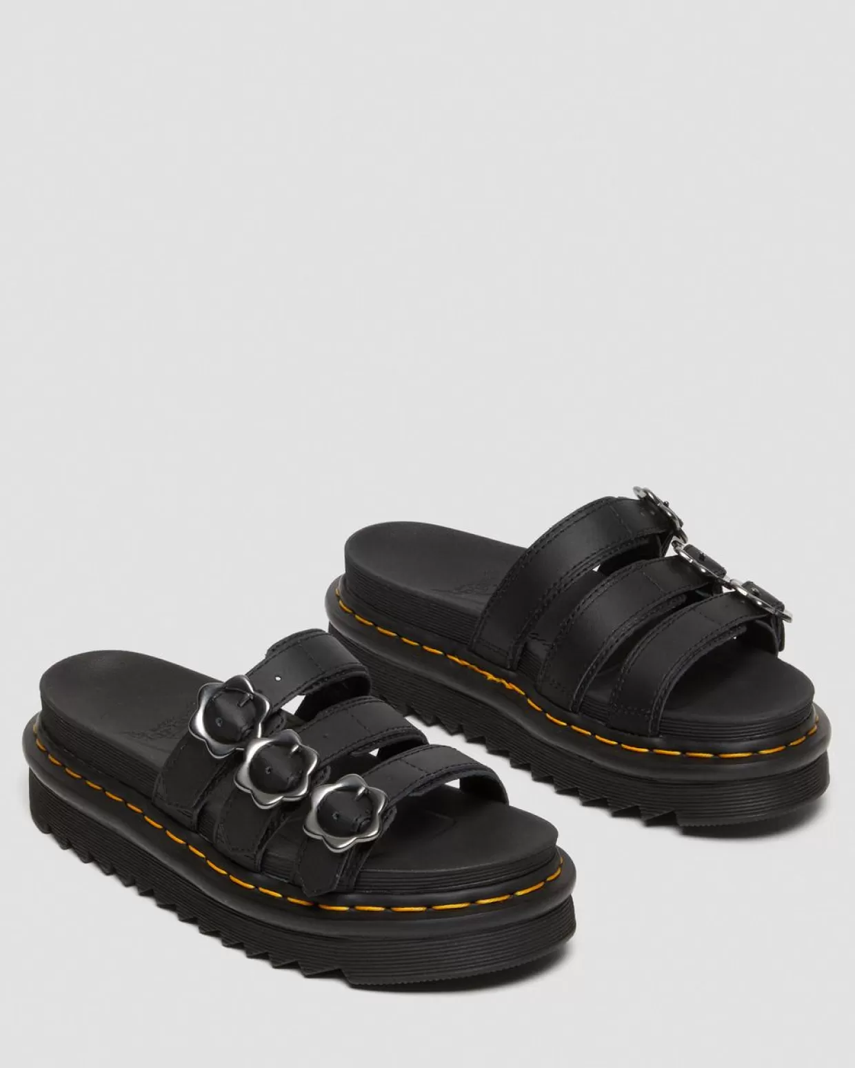 WOMENS Dr. Martens Sandali Blaire in pelle con fibbie a forma di fiore