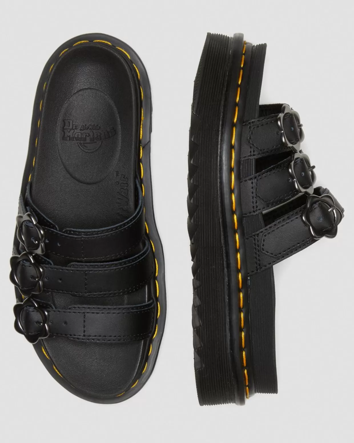 WOMENS Dr. Martens Sandali Blaire in pelle con fibbie a forma di fiore