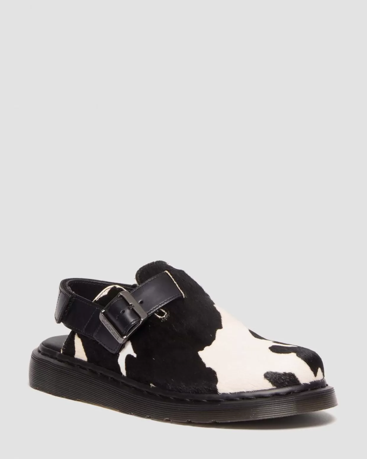 MENS Dr. Martens Sandali Mules con stampa di mucca con pelo