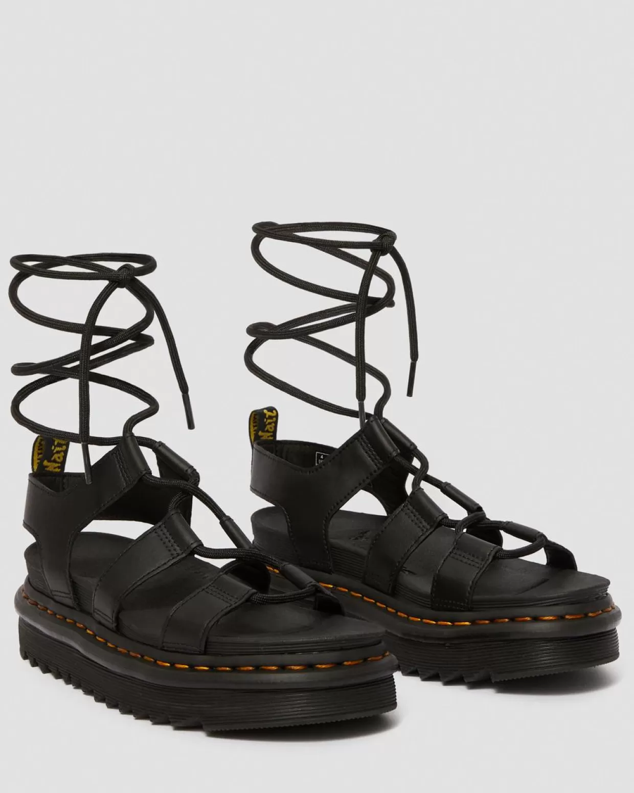WOMENS Dr. Martens Sandali Nartilla in pelle Hydro con lacci stile gladiatore