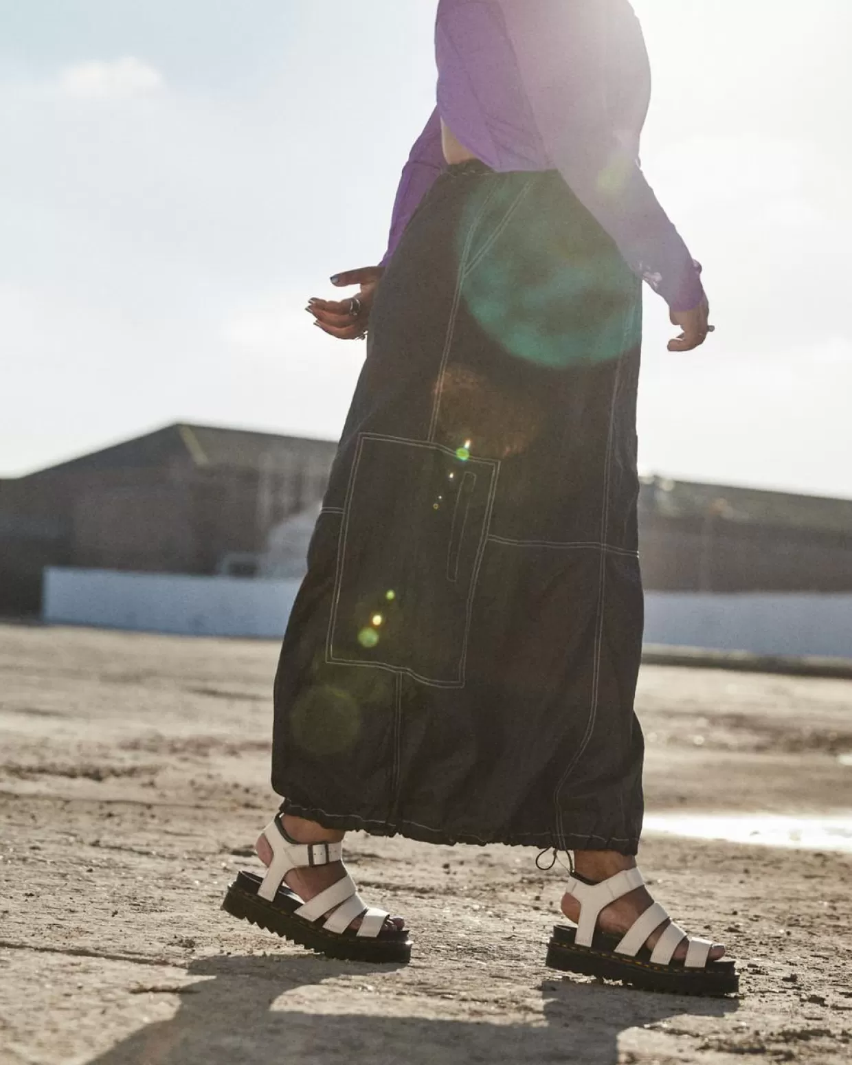 WOMENS Dr. Martens Sandali Platform Blaire con cinturino in pelle Pisa