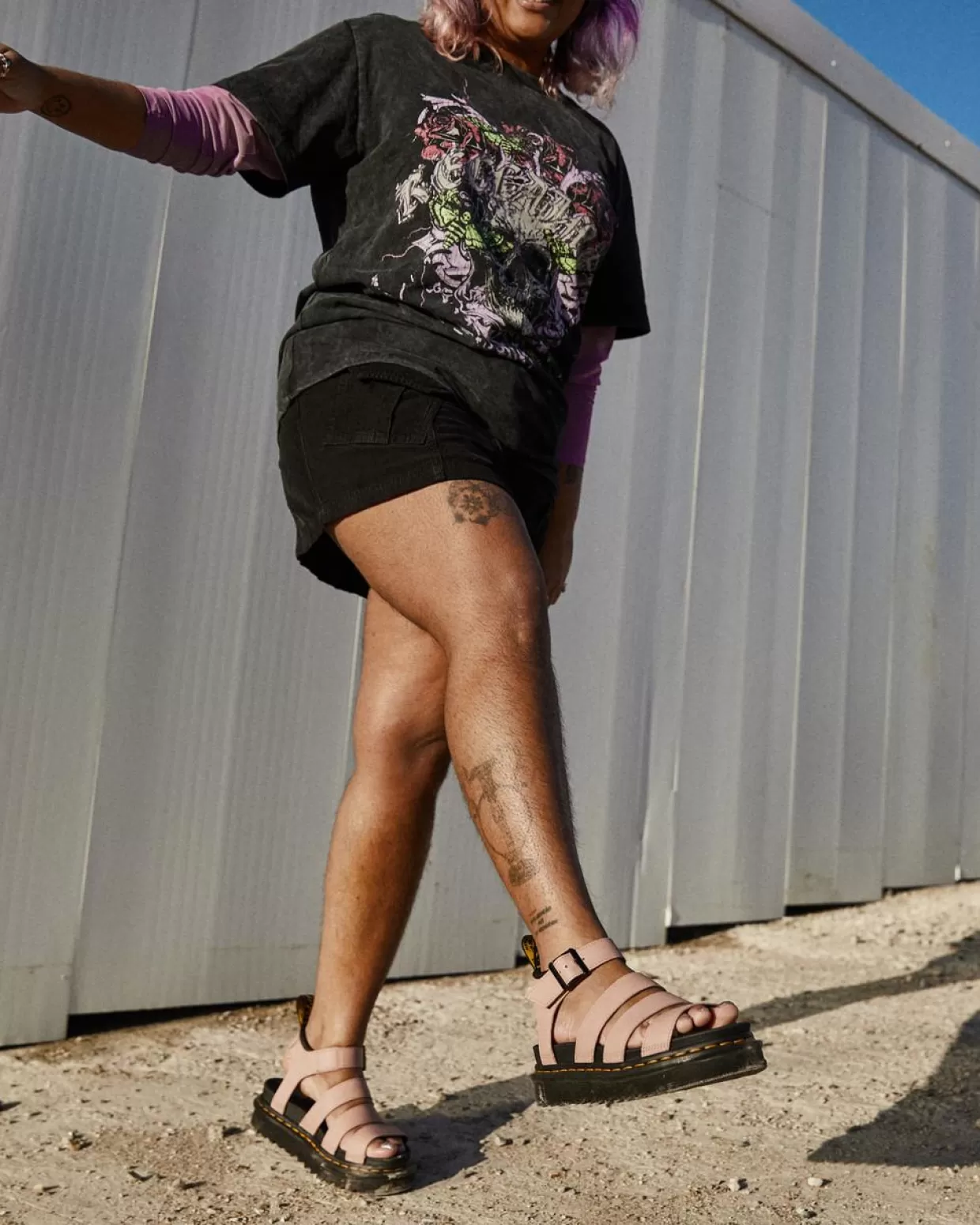 WOMENS Dr. Martens Sandali Platform Blaire con cinturino in pelle Pisa