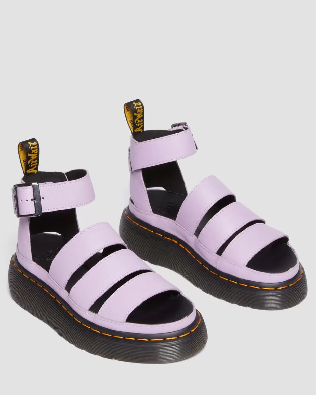 UNISEX Dr. Martens Sandali platform Clarissa II in pelle Pisa con cinturini