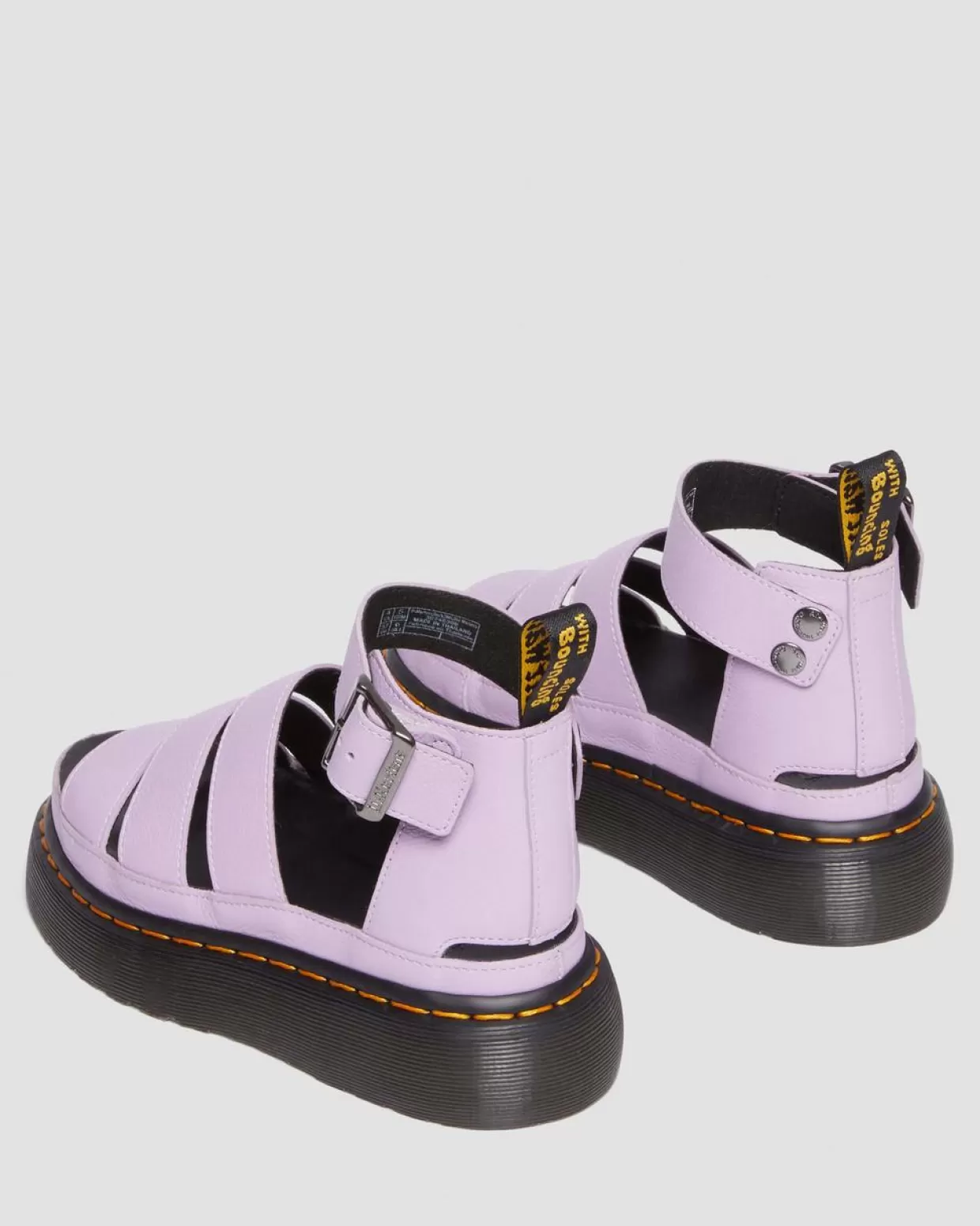 UNISEX Dr. Martens Sandali platform Clarissa II in pelle Pisa con cinturini