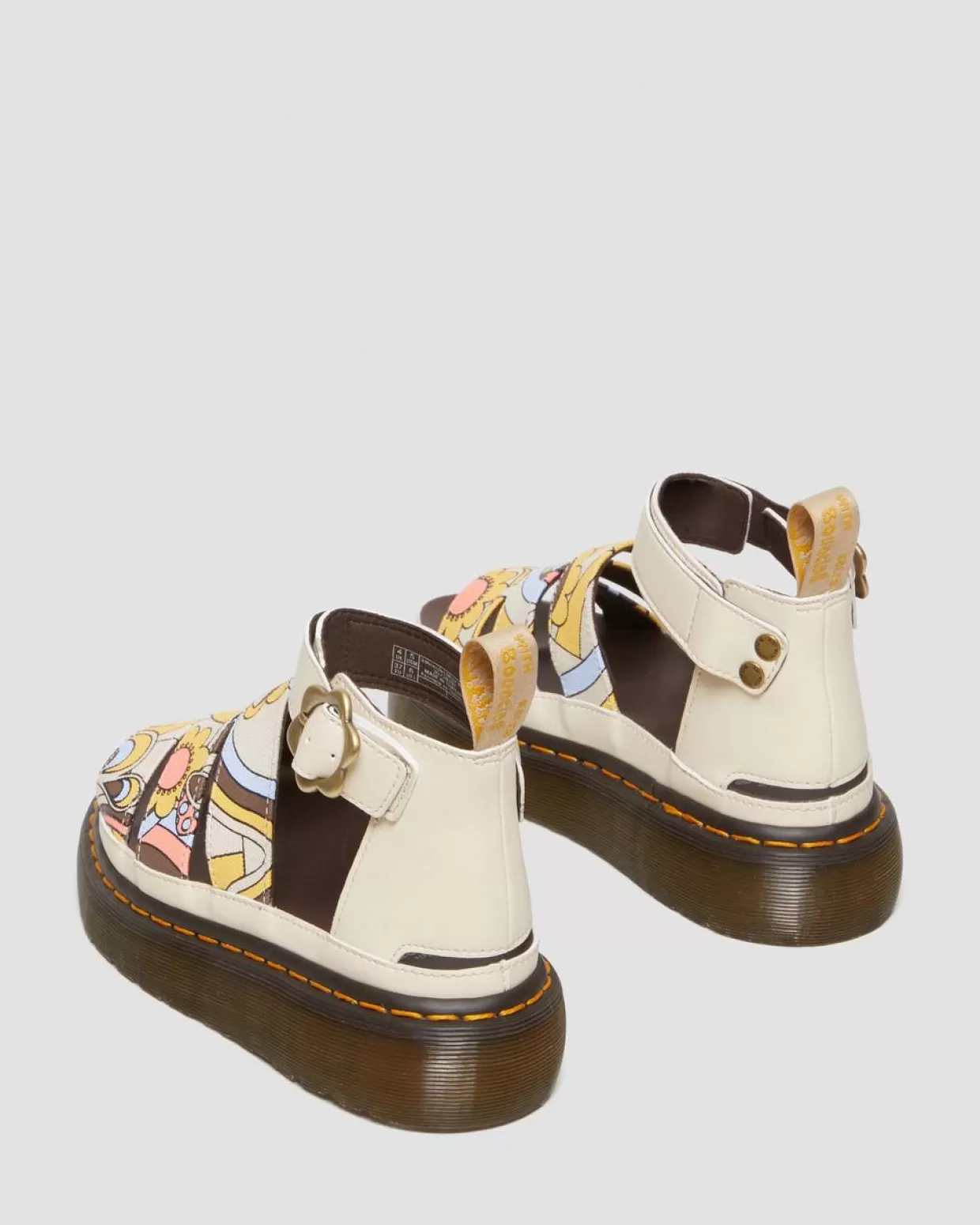 UNISEX Dr. Martens Sandali Platform Clarissa II Quad Retro in tela con cinturino vegano