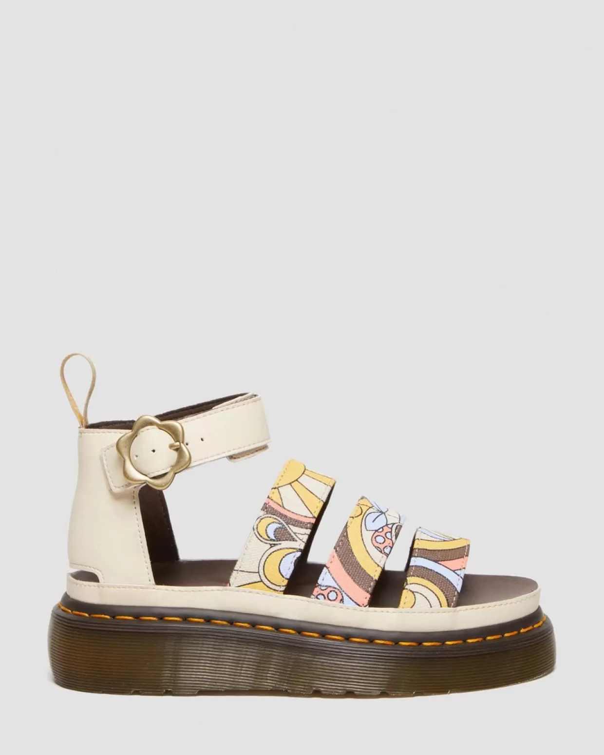 UNISEX Dr. Martens Sandali Platform Clarissa II Quad Retro in tela con cinturino vegano