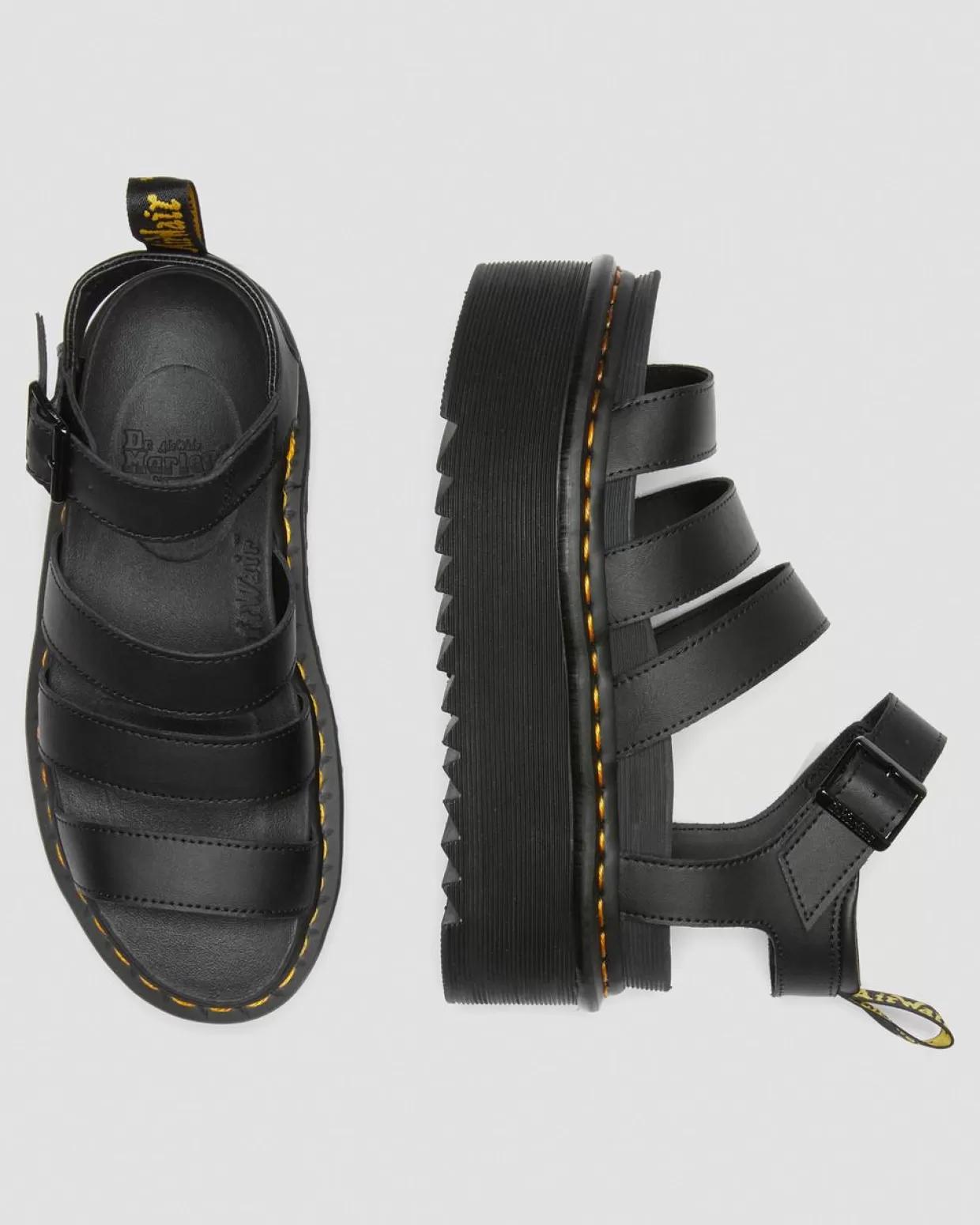 WOMENS Dr. Martens Sandali Platform di pelle Blaire Quad Hydro stile gladiatore