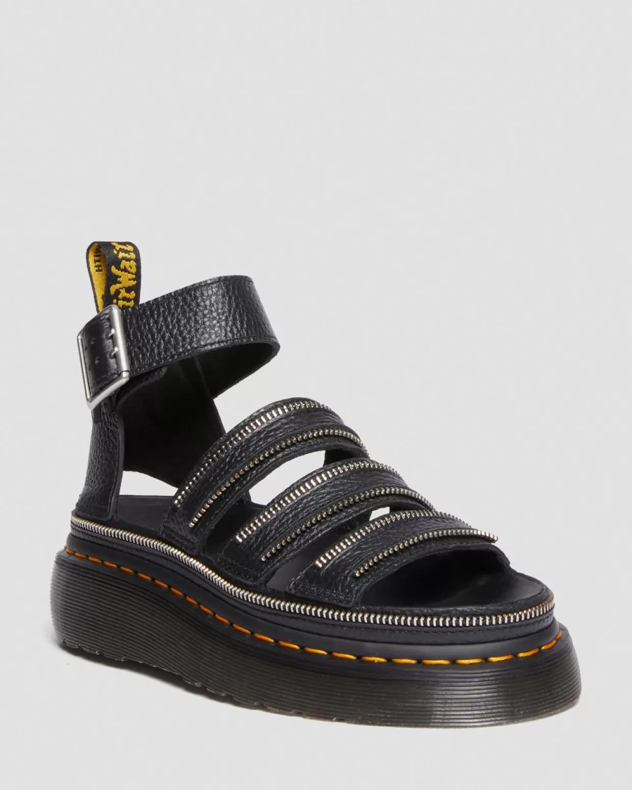 WOMENS Dr. Martens Sandali platform Quad Clarissa II Hardware in nappa fresata