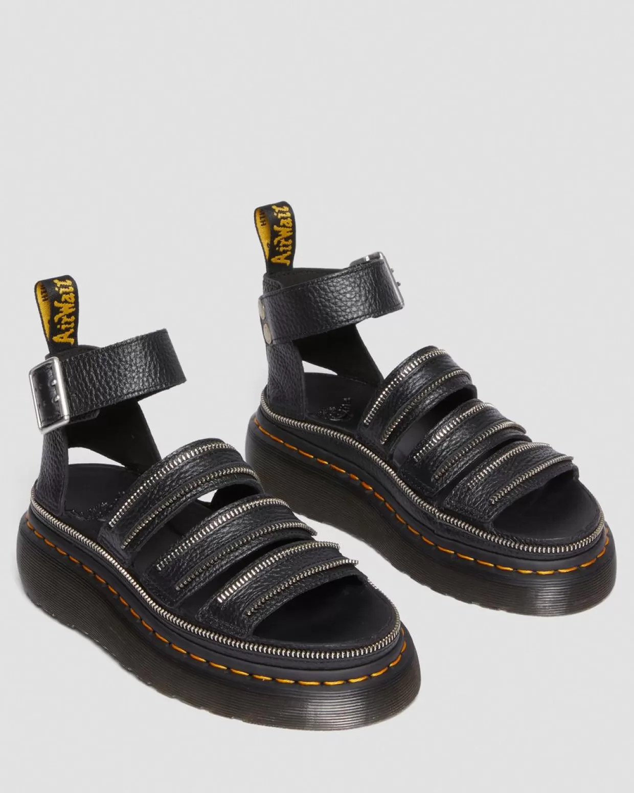 WOMENS Dr. Martens Sandali platform Quad Clarissa II Hardware in nappa fresata