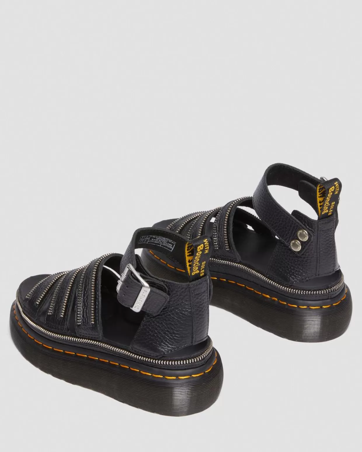 WOMENS Dr. Martens Sandali platform Quad Clarissa II Hardware in nappa fresata