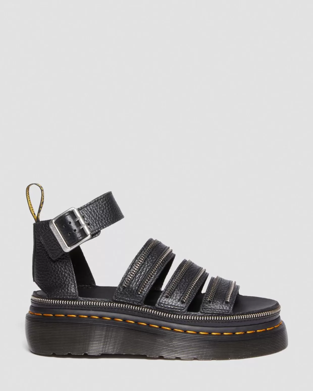 WOMENS Dr. Martens Sandali platform Quad Clarissa II Hardware in nappa fresata