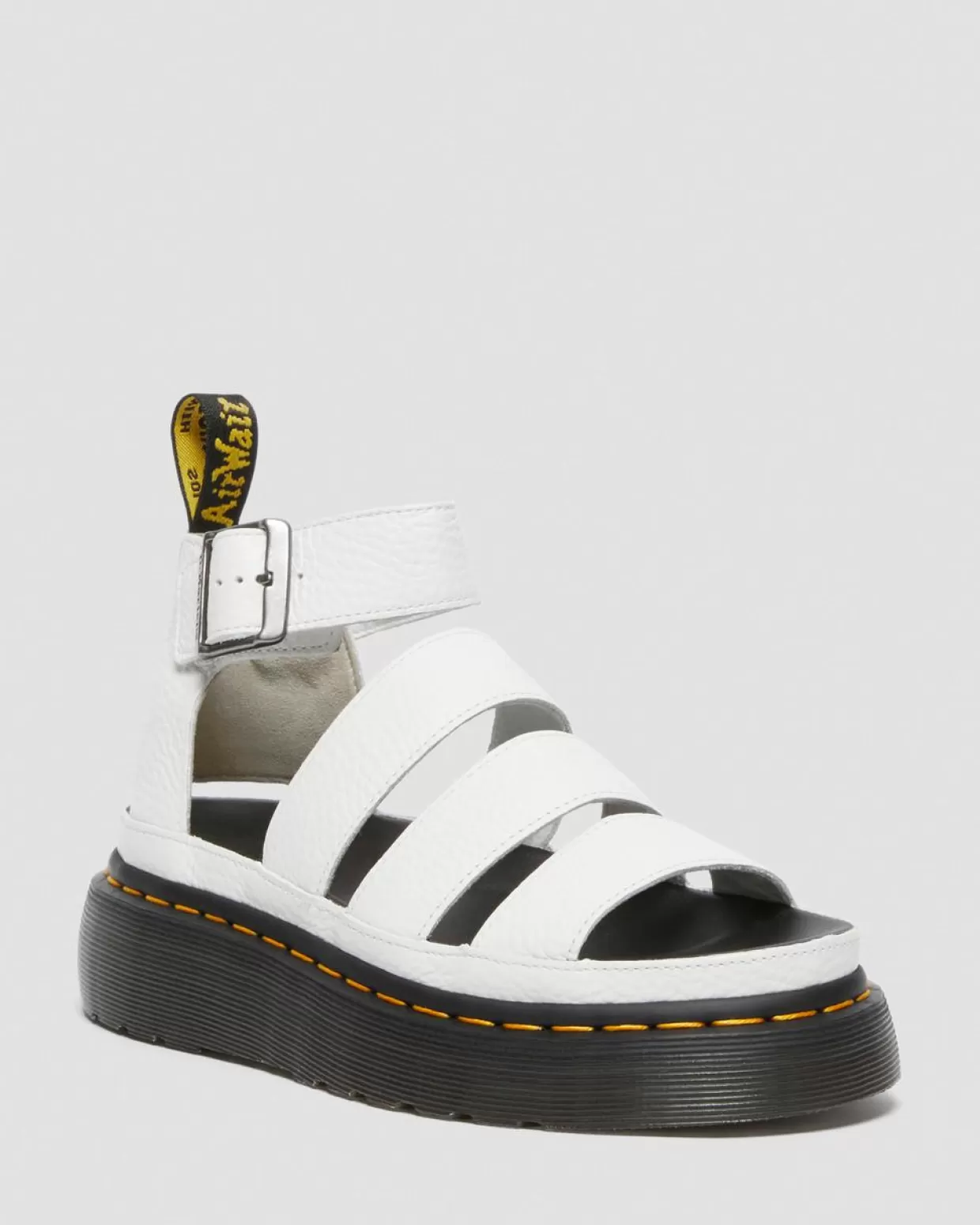 WOMENS Dr. Martens Sandali platform Quad Clarissa II in nappa bottalata