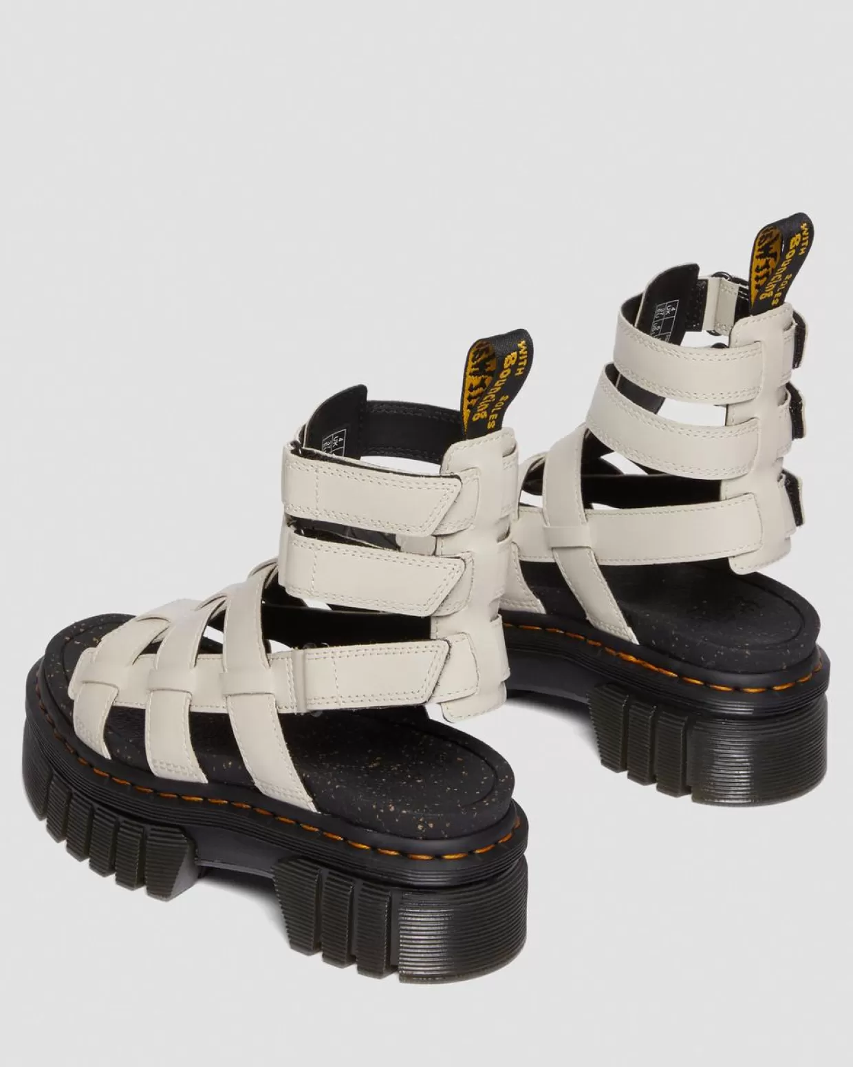 WOMENS Dr. Martens Sandali platform stile gladiatore Ricki Hardware Nappa Lux in pelle