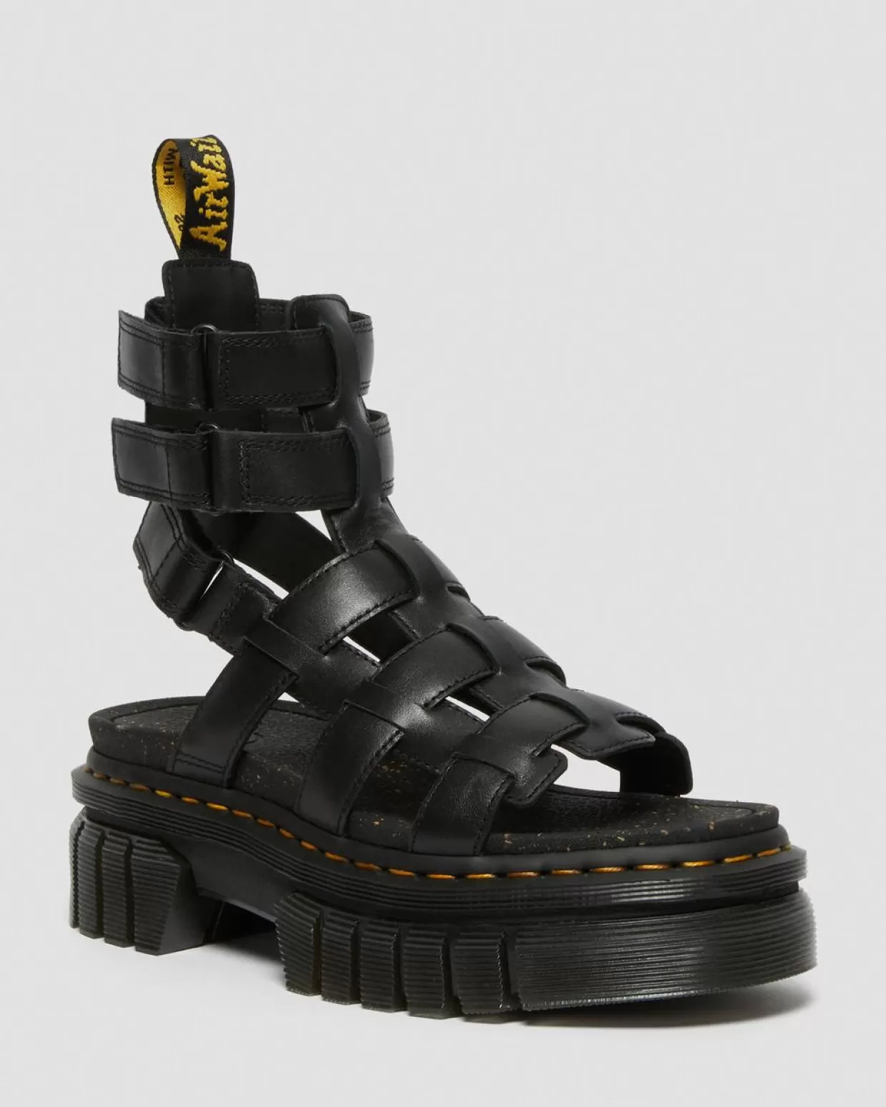 WOMENS Dr. Martens Sandali platform stile gladiatore Ricki Hardware Nappa Lux in pelle