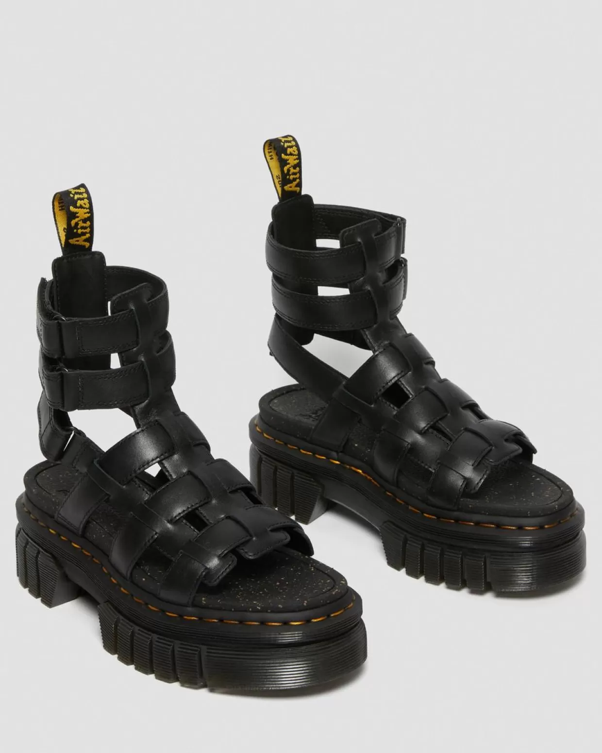WOMENS Dr. Martens Sandali platform stile gladiatore Ricki Hardware Nappa Lux in pelle