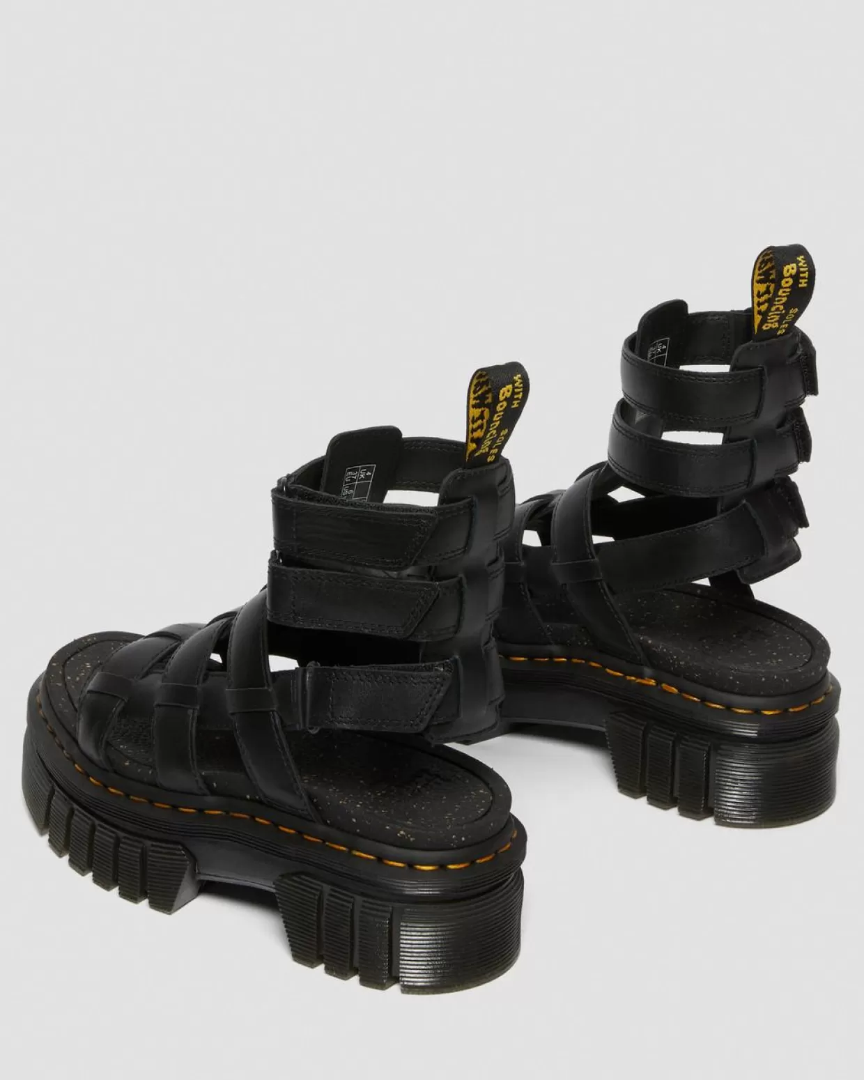 WOMENS Dr. Martens Sandali platform stile gladiatore Ricki Hardware Nappa Lux in pelle