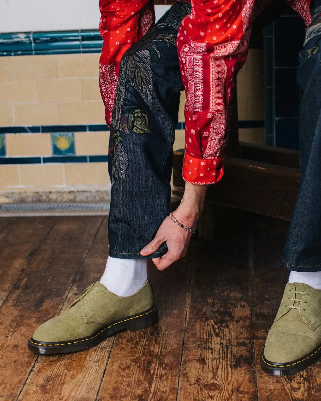 UNISEX Dr. Martens Scarpe 1461 Made in England in pelle Nubuck