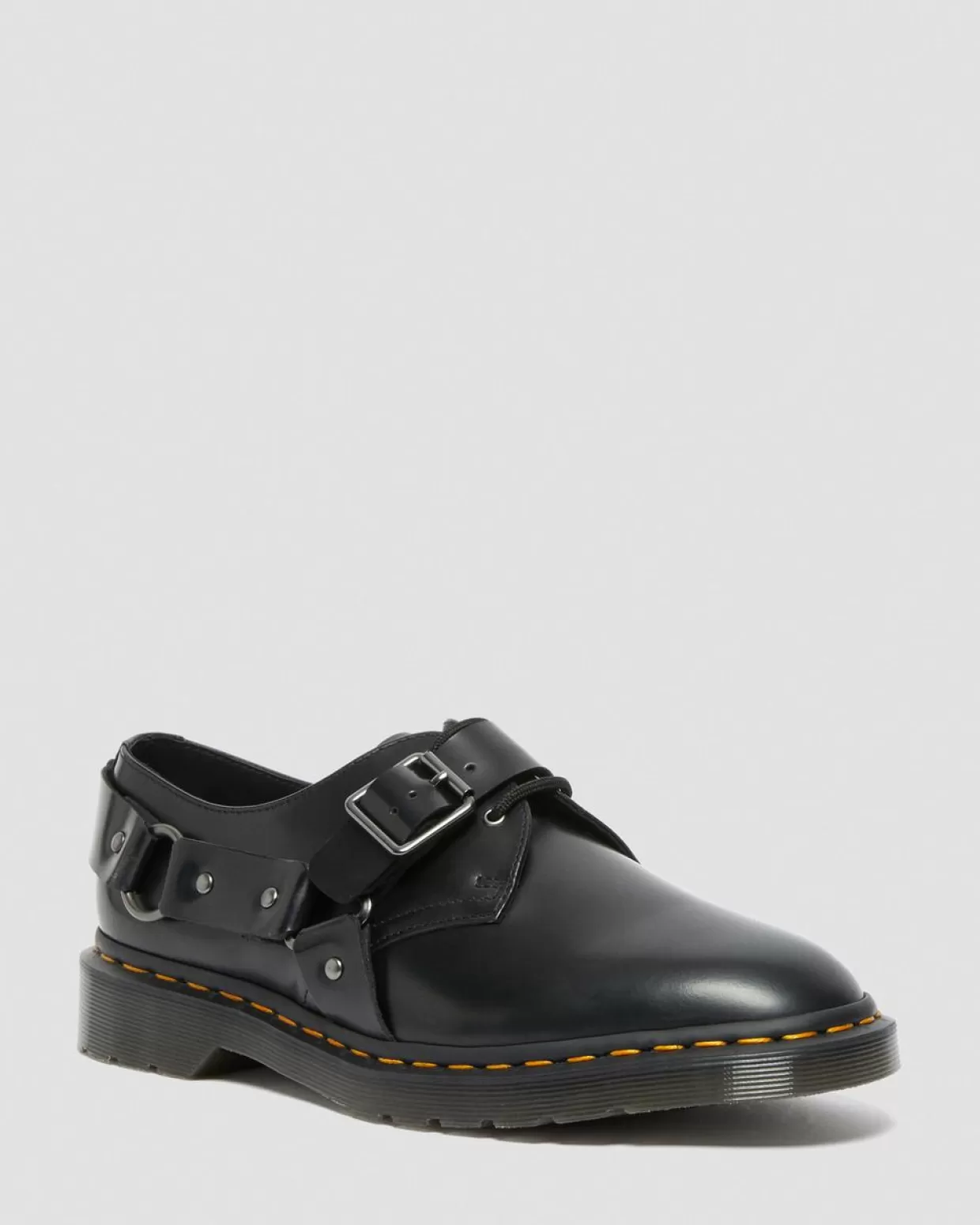 MENS Dr. Martens Scarpe Henree con fibbia in pelle liscia
