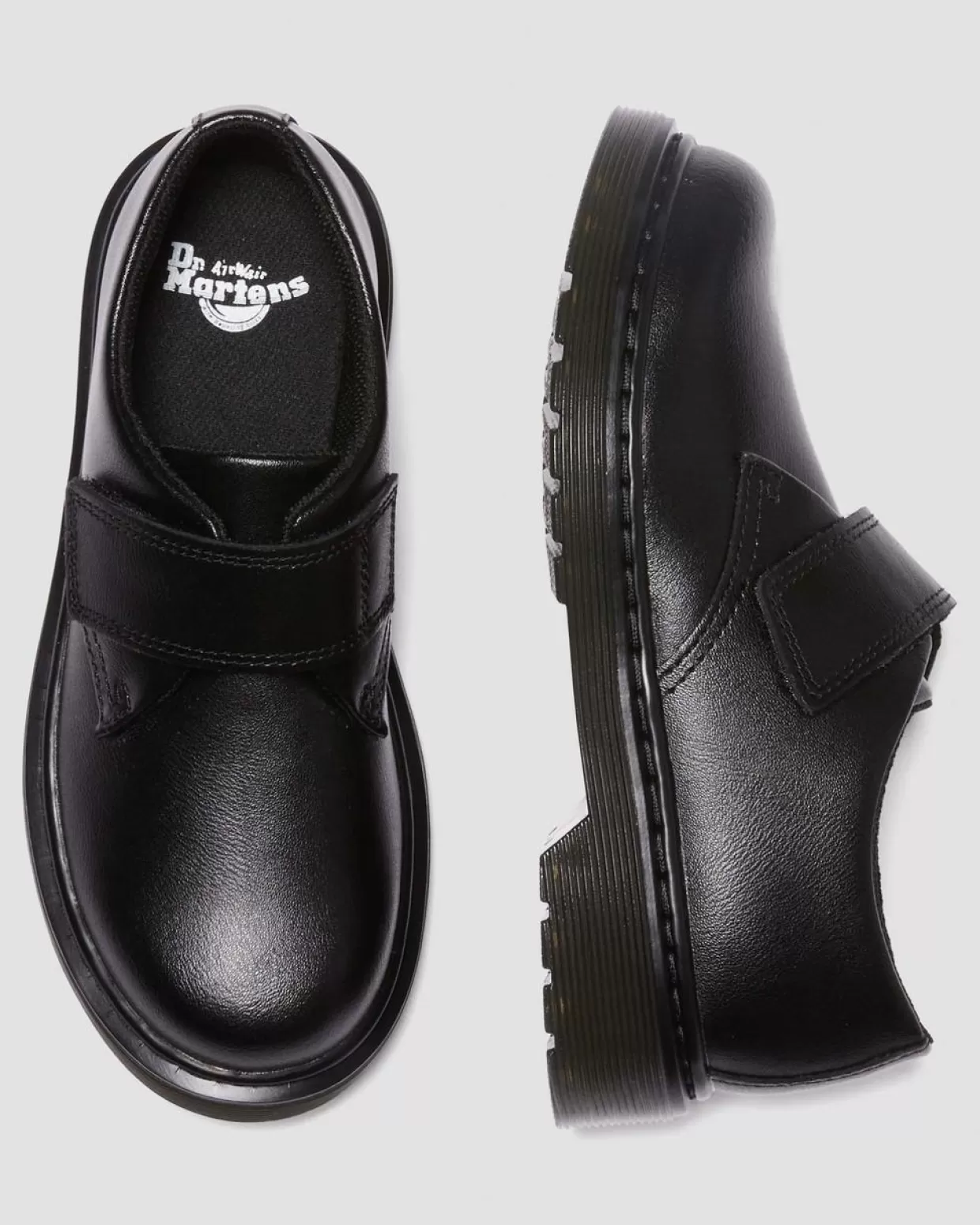 KIDS Dr. Martens Scarpe Junior Kamron in pelle con cinturino in velcro