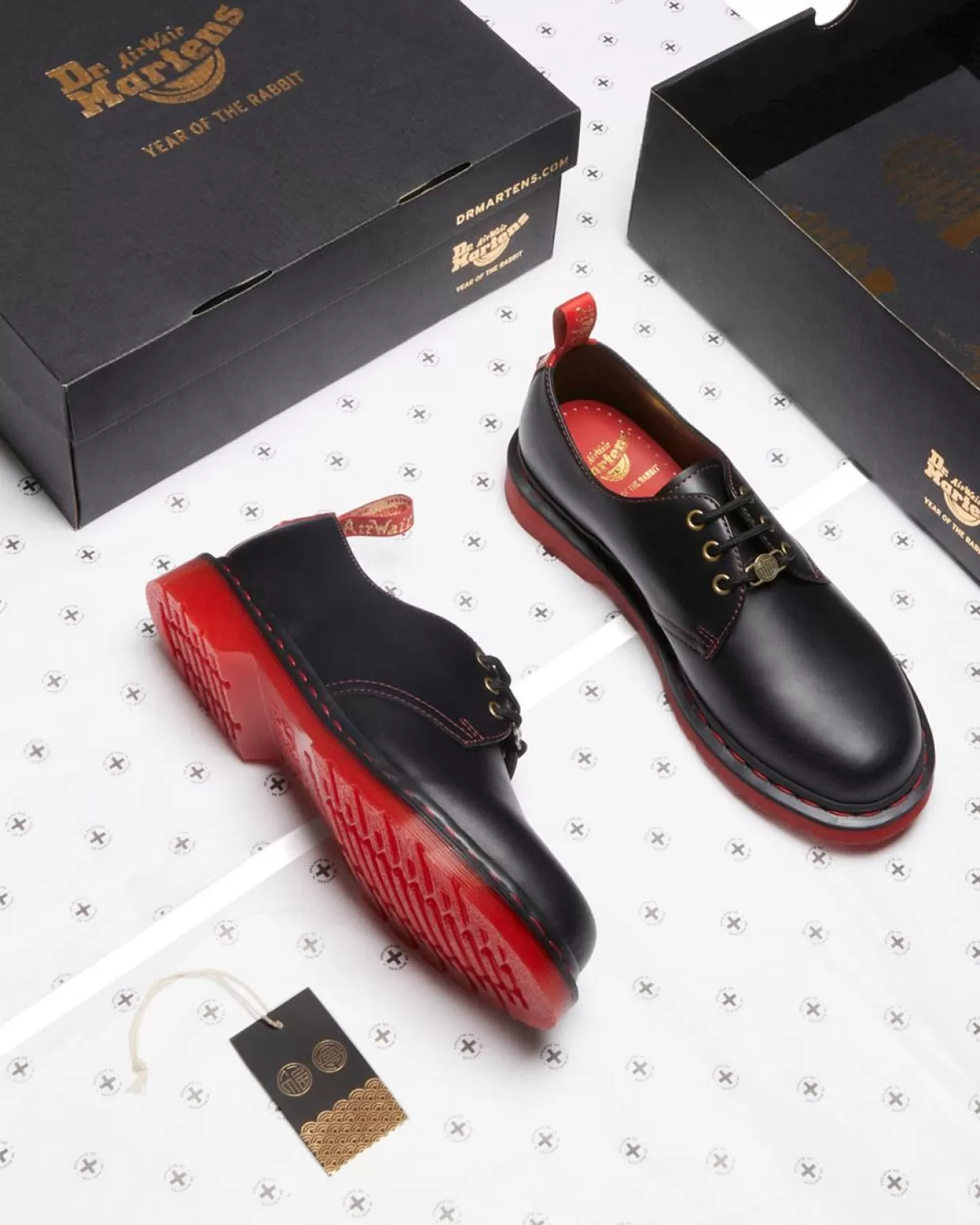 WOMENS Dr. Martens Scarpe Oxford 1461 Year of The Rabbit in pelle Smooth