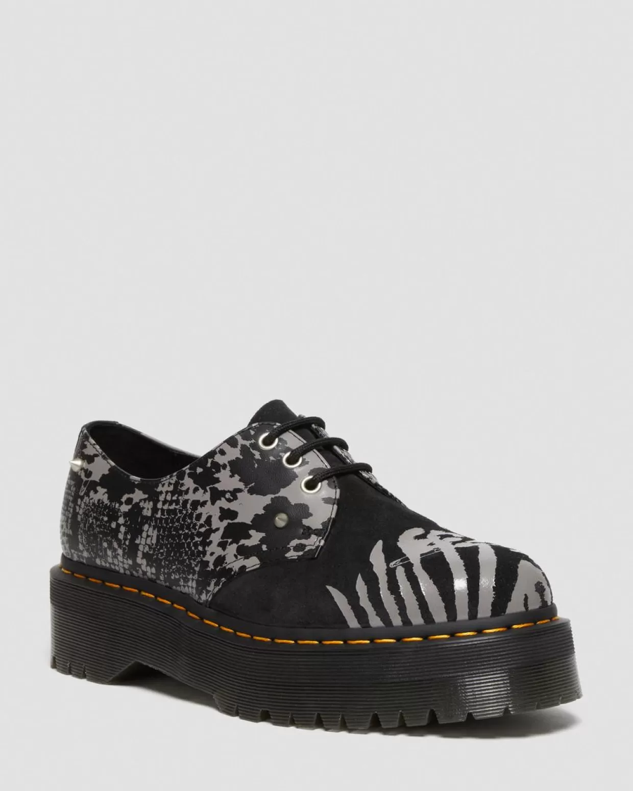 MENS Dr. Martens Scarpe platform 1461 Animal Clash in pelle scamosciata