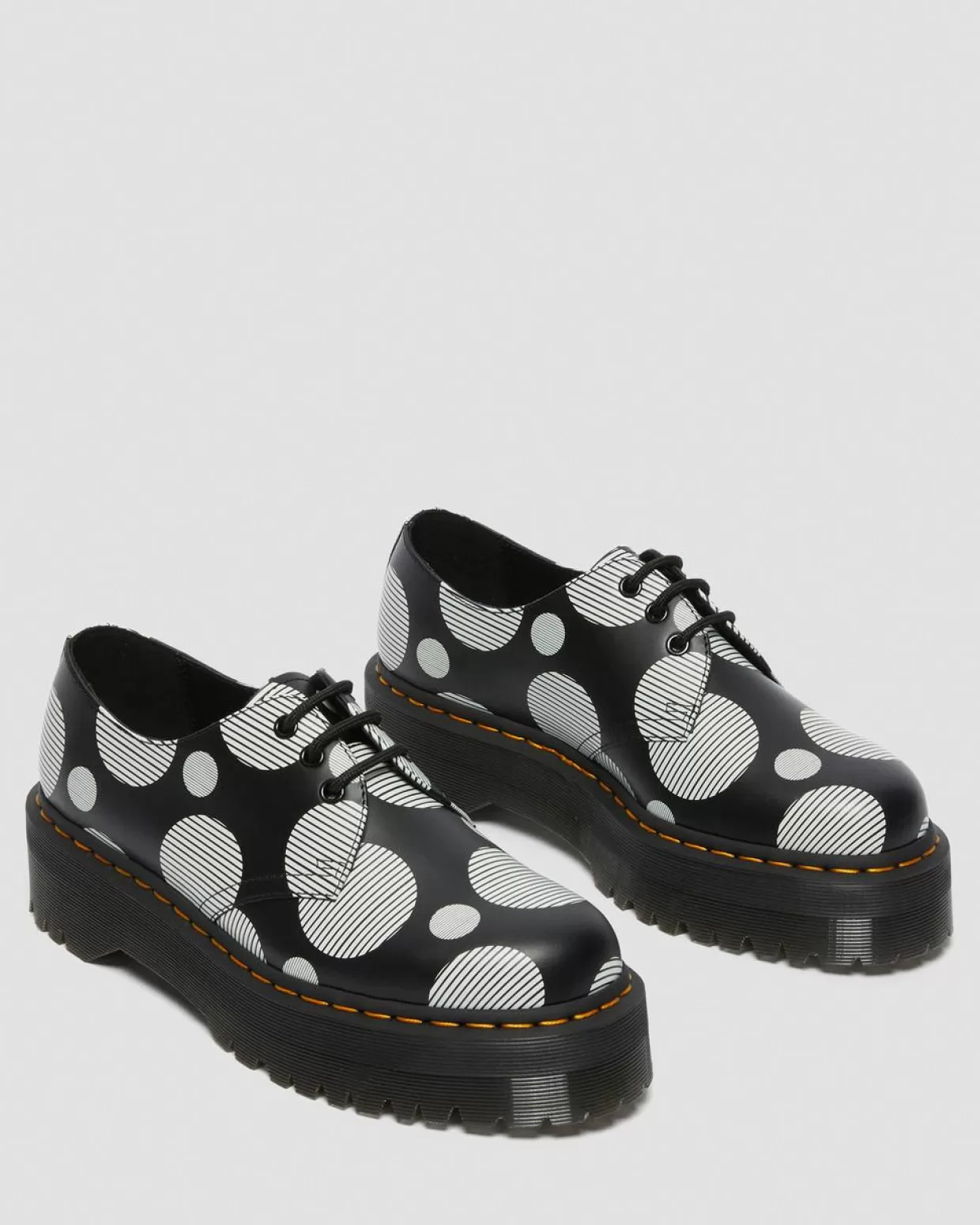 WOMENS Dr. Martens Scarpe platform di pelle 1461 Quad Polka Dot Smooth