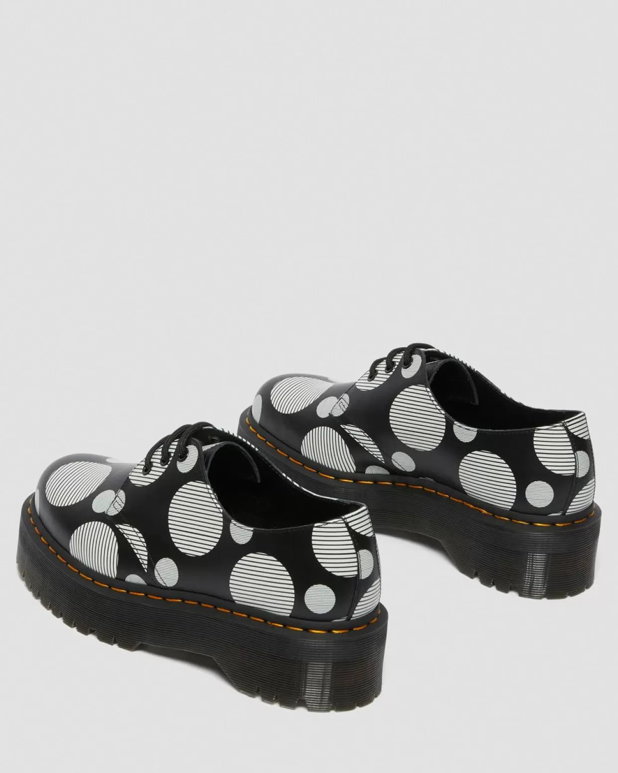 WOMENS Dr. Martens Scarpe platform di pelle 1461 Quad Polka Dot Smooth