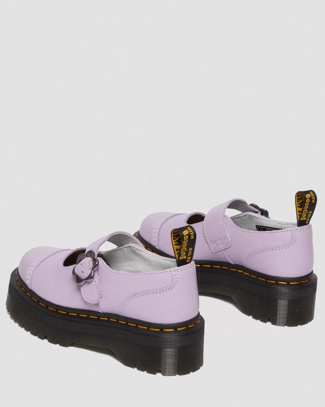 UNISEX Dr. Martens Scarpe platform di pelle Addina con fibbia con fiore