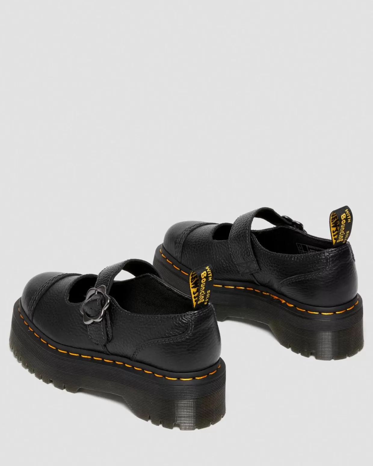 UNISEX Dr. Martens Scarpe platform di pelle Addina con fibbia con fiore