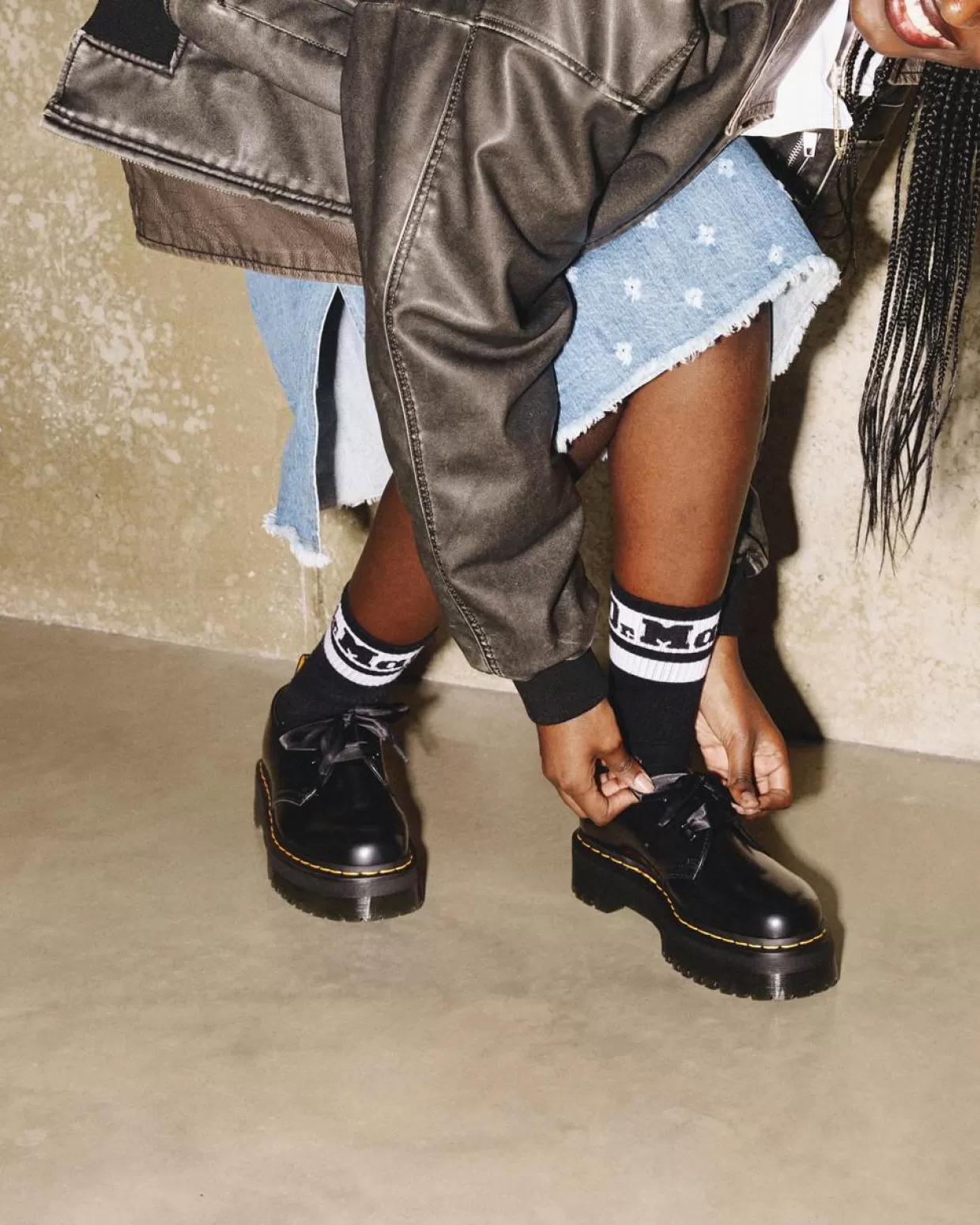 WOMENS Dr. Martens Scarpe Platform di Pelle Holly