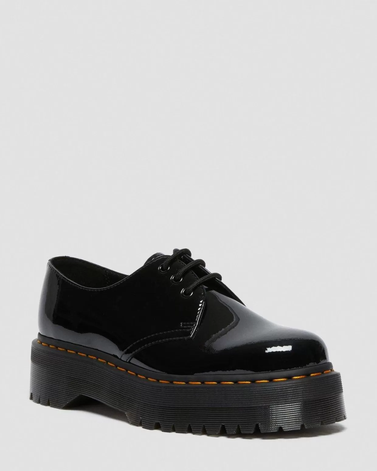 WOMENS Dr. Martens Scarpe platform di vernice 1461 Quad