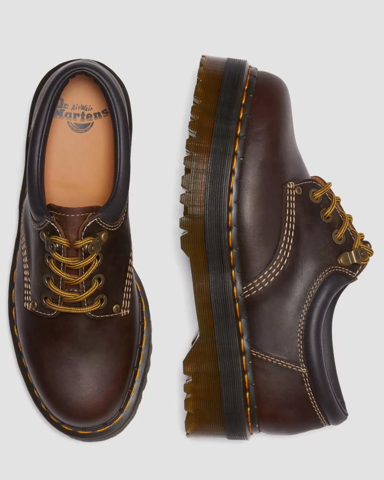 WOMENS Dr. Martens Scarpe platform Quad II 8053 in pelle Crazy Horse