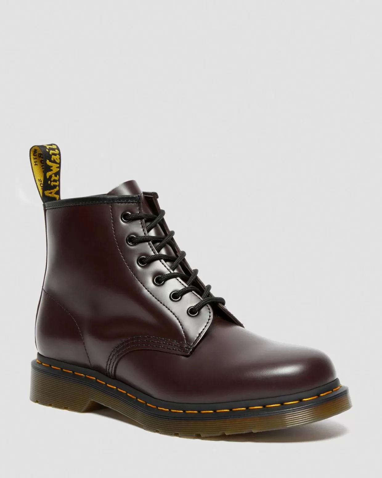 WOMENS Dr. Martens Stivaletti 101 in pelle Smooth con cuciture gialle