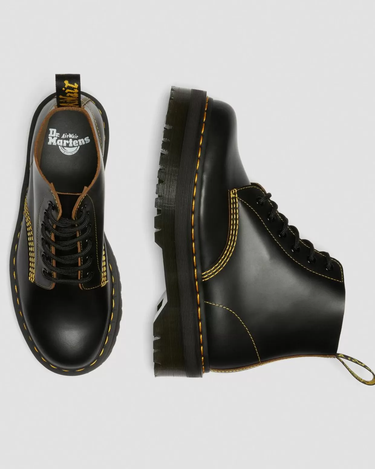 MENS Dr. Martens Stivaletti 101 Platform Quad vintage in pelle Smooth