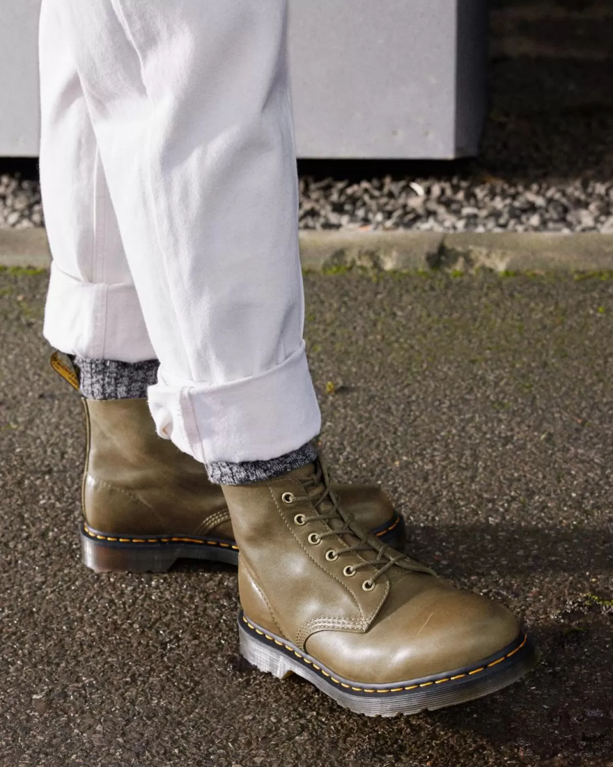 WOMENS Dr. Martens Stivaletti 101 Unbound in pelle Carrara