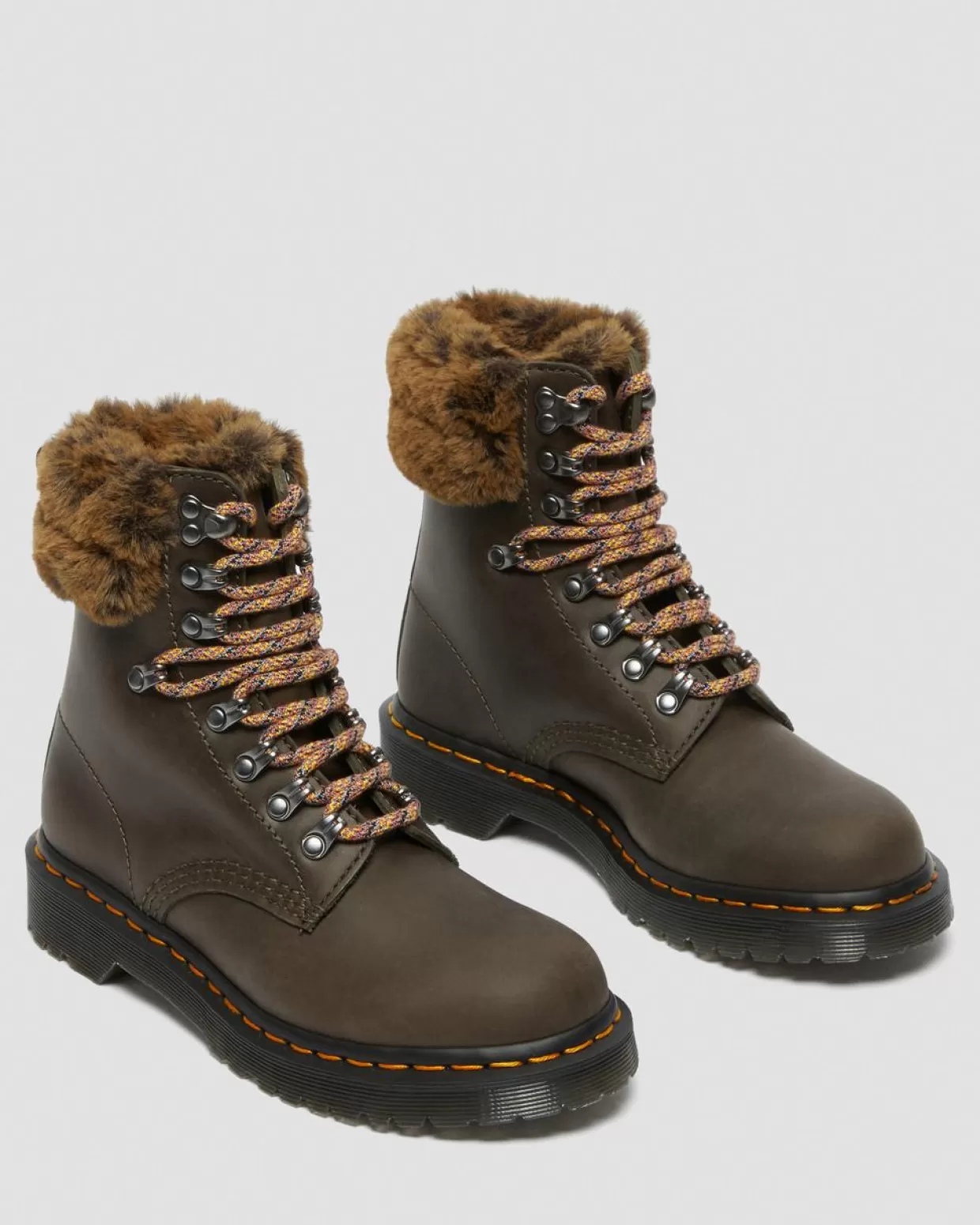 UNISEX Dr. Martens Stivaletti 1460 Serena Collar Con Rivestimento Interno In Pelliccia Sintetica