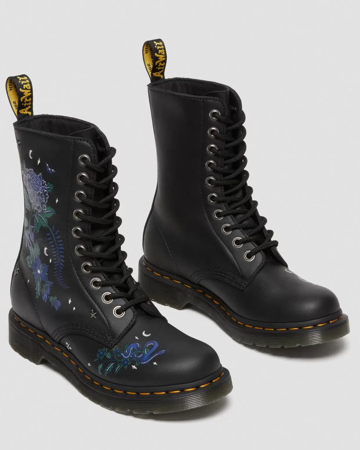 Dr. Martens Stivaletti al polpaccio di pelle 1490 con motivi floreali