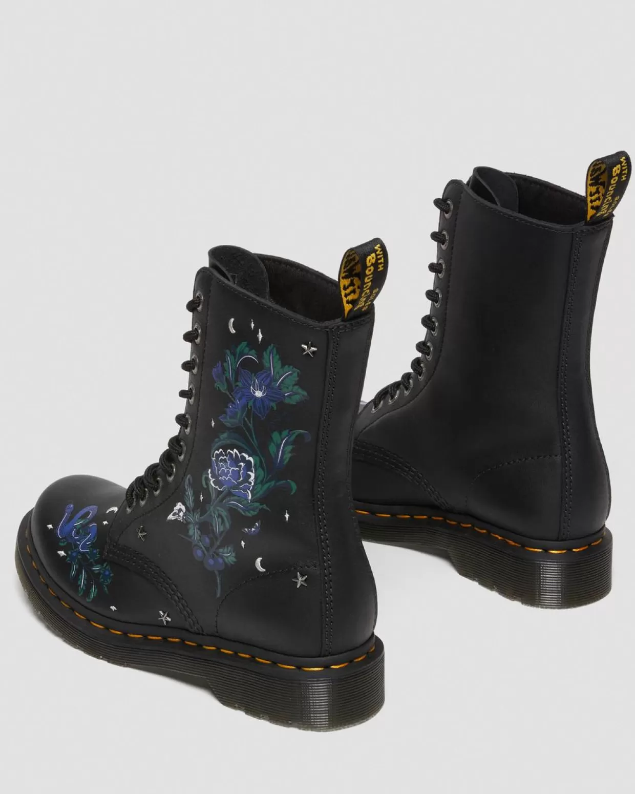 Dr. Martens Stivaletti al polpaccio di pelle 1490 con motivi floreali