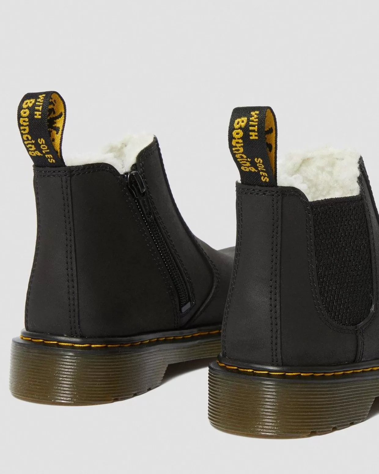 KIDS Dr. Martens Stivaletti Chelsea 2976 Leonore Bambini con Rivestimento in Pelliccia