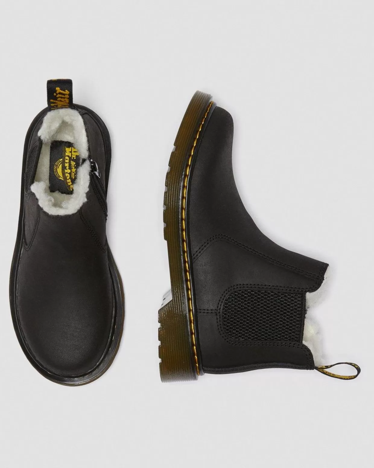 KIDS Dr. Martens Stivaletti Chelsea 2976 Leonore Bambini con Rivestimento in Pelliccia