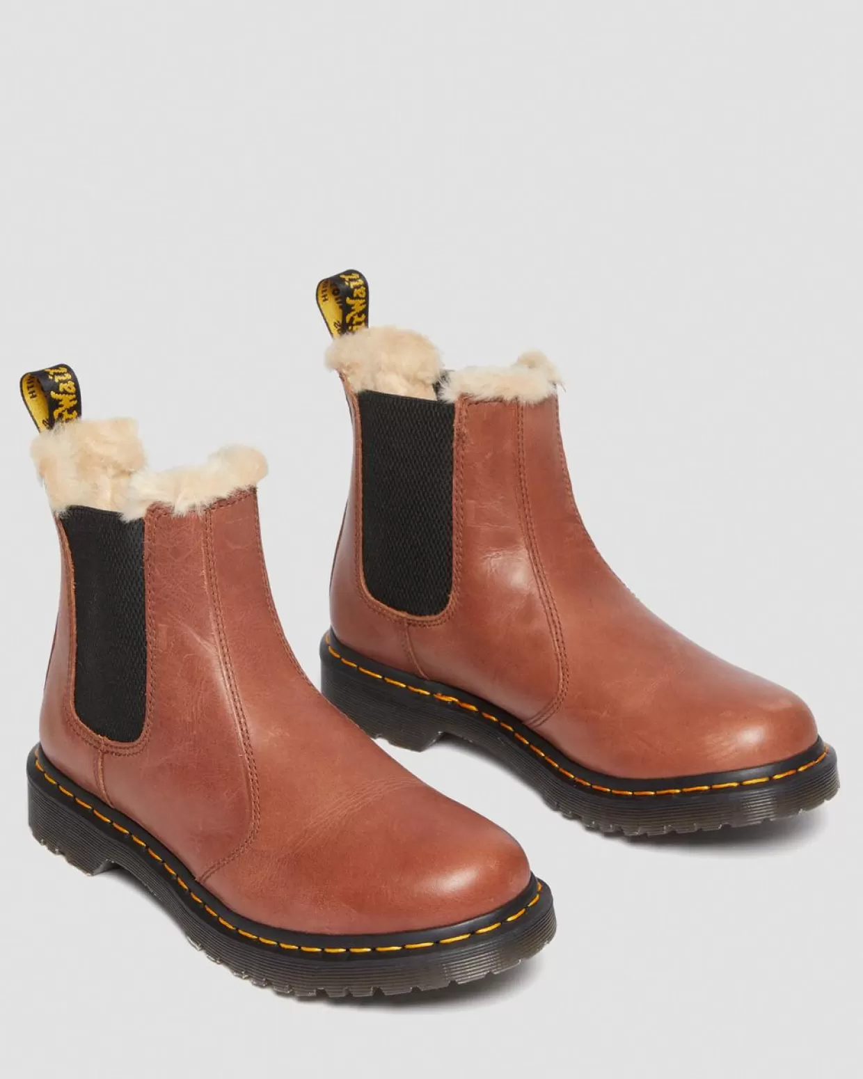 WOMENS Dr. Martens Stivaletti Chelsea 2976 Leonore con rivestimento in pelliccia sintetica