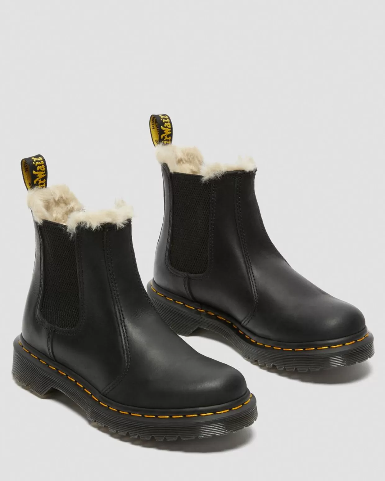 WOMENS Dr. Martens Stivaletti Chelsea 2976 Leonore Con Rivestimento In Pelliccia Sintetica