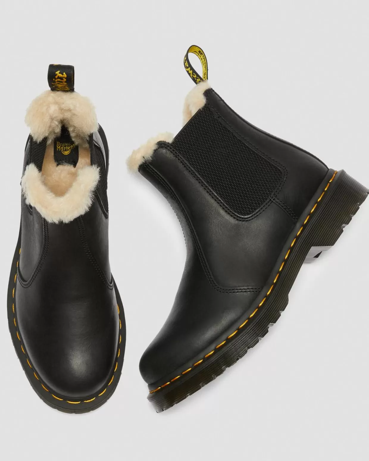 WOMENS Dr. Martens Stivaletti Chelsea 2976 Leonore Con Rivestimento In Pelliccia Sintetica