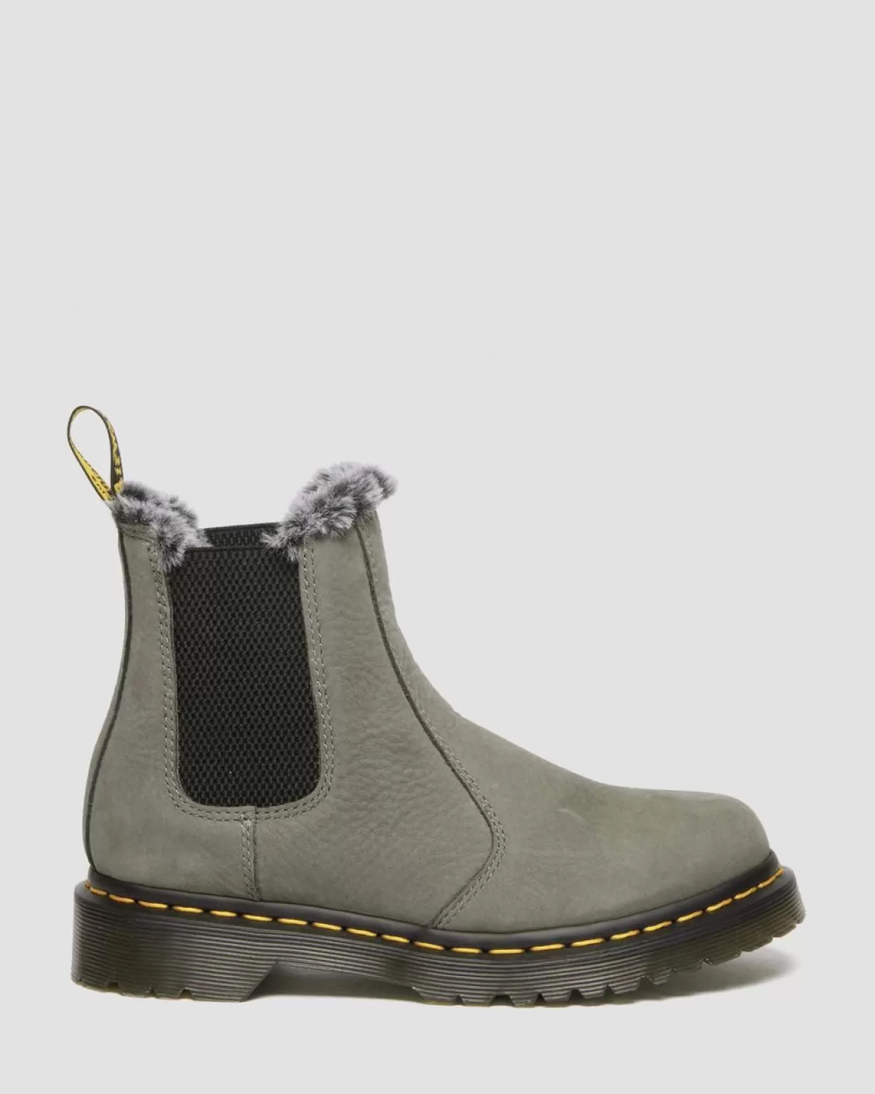 UNISEX Dr. Martens Stivaletti Chelsea 2976 Leonore in nubuck con rivestimento in pelliccia sintetica
