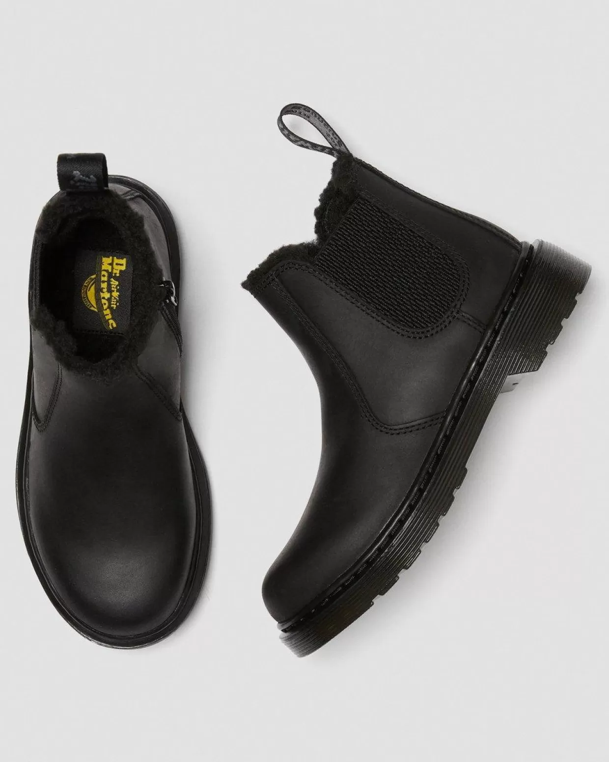 KIDS Dr. Martens Stivaletti Chelsea 2976 Leonore Junior con rivestimento in pelliccia sintetica