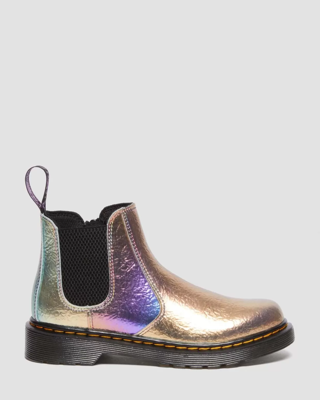UNISEX Dr. Martens Stivaletti Chelsea Junior 2976 arcobaleno in pelle con effetto increspato
