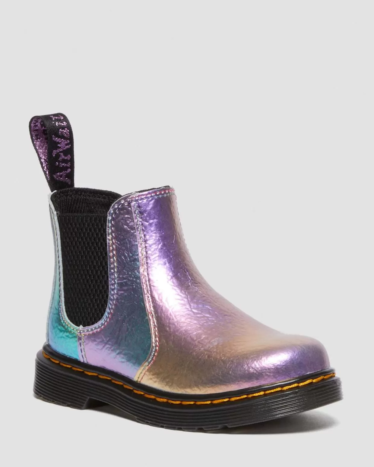 UNISEX Dr. Martens Stivaletti Chelsea primi passi 2976 arcobaleno in pelle con effetto increspato
