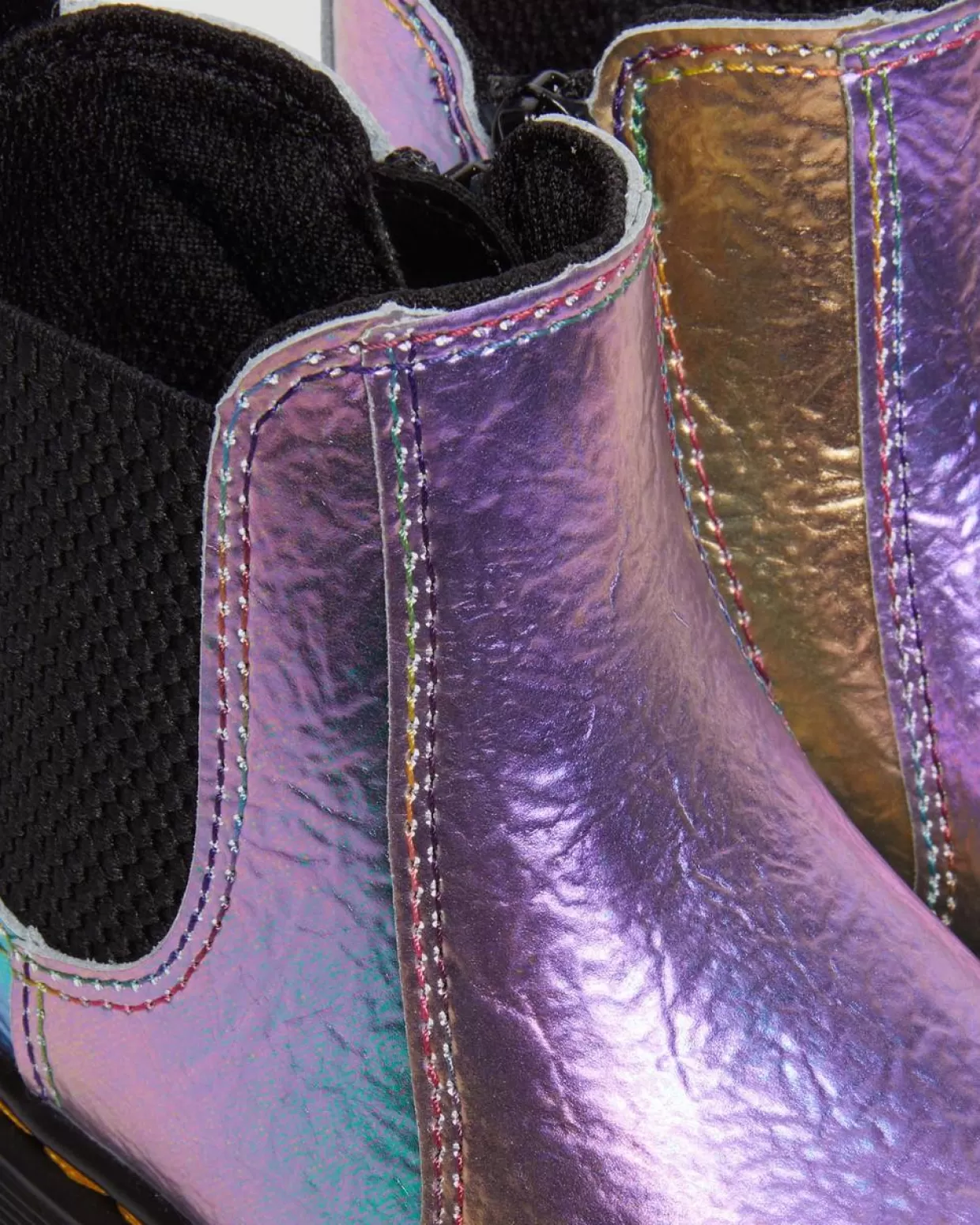 UNISEX Dr. Martens Stivaletti Chelsea primi passi 2976 arcobaleno in pelle con effetto increspato